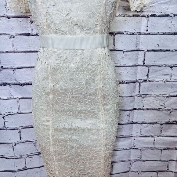 ALEXIA ADMOR IVORY LACE  DELORA DRESS Size 2 - Picture 7 of 15